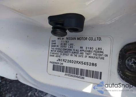 1994 Nissan 300Zx 2+2 z USA, uszkodzony, nr VIN JN1RZ26D2RX545286